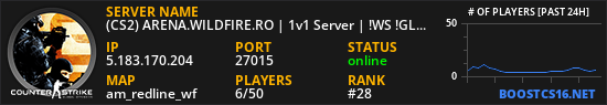 (CS2) ARENA.WILDFIRE.RO | 1v1 Server | !WS !GLOVES