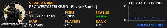PRO.WESTCSTRIKE.RO |Revive+Ranks|
