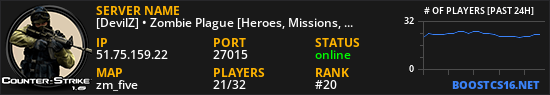 [DevilZ] • Zombie Plague [Heroes, Missions, VIP, Fast AP, Casino, Pets]